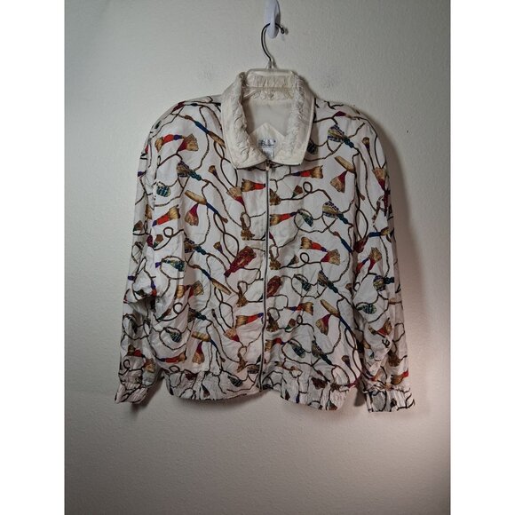 VTG Bocoo Track Suit 100% Silk Jacket Pants 80-90s Windbreaker Y2K Granny Sz XL - Picture 1 of 9